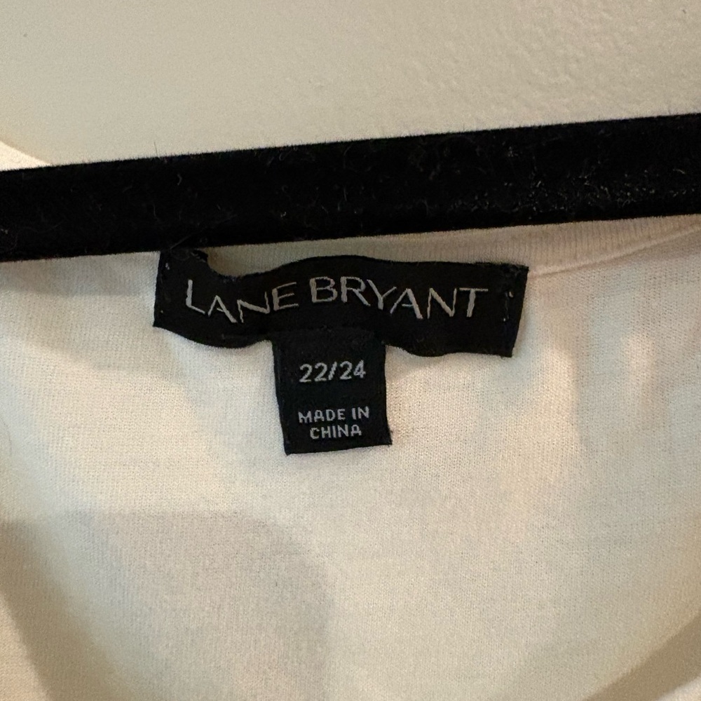 Lane Bryant Ivory High-Low Blouse with Lace Detail – Size 3X 22/24 - Picture 3 of 4